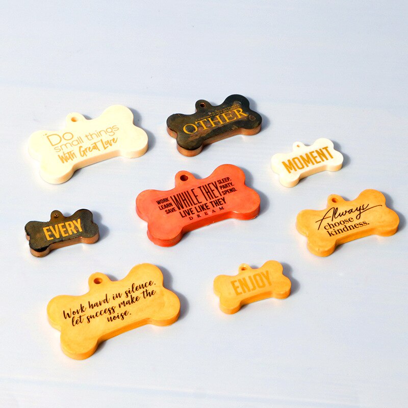 Dog Cat Tag Silicone Mold Dog Bone Shape Pet Keychain Epoxy Resin Mould DIY Crystal Epoxy Necklace Pendants Craft Jewelry Making