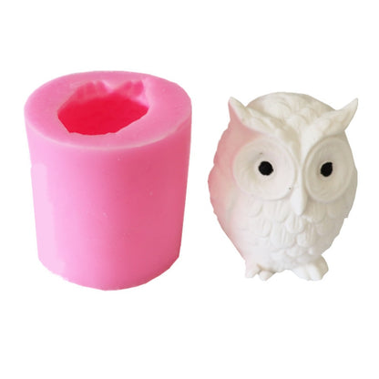 1pc 3D Owl Candle Mold Silicone Mold for Candle Making DIY Handmade Resin Molds for Plaster Wax Mould Soap Making Cake Kit