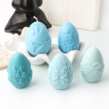 Carved Egg Silicone Candle Mold for DIY Aromatherapy Candle Plaster Ornaments Soap Epoxy Resin Mould Handicrafts Making Tool