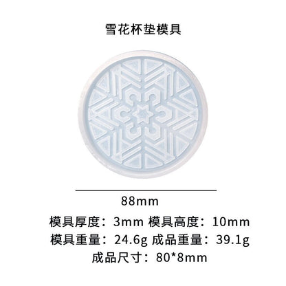 Christmas Coaster Silicone Mold Snowflake Elk Bell DIY Resin Mold Crystal Epoxy Resin Epoxy Resin Molds Jewelry Merry Christmas
