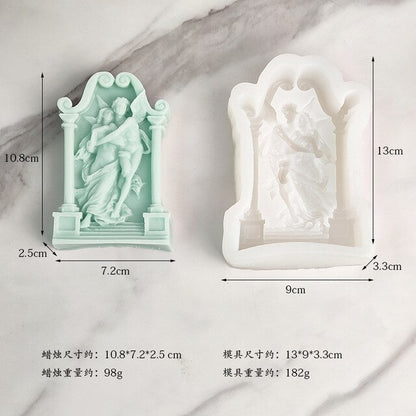 Large Medusa Bust Candle silicone Mold Geometry Acrylic Candle Mold European Style Roman Column Candle Mould Plastic Mold