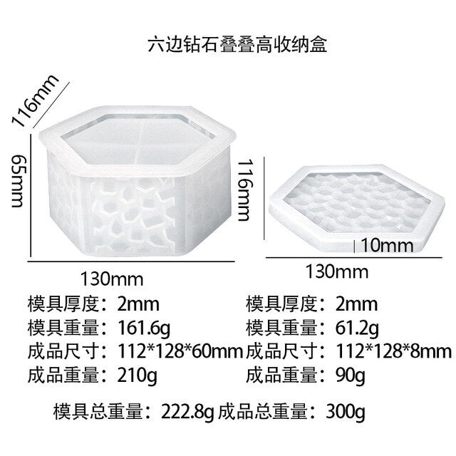 Storage Box Silicone Resin Mold DIY Crystal UV Epoxy Resin with Lid Candle Holder Box Mould Epoxy Casting Resin Mold Home Decor