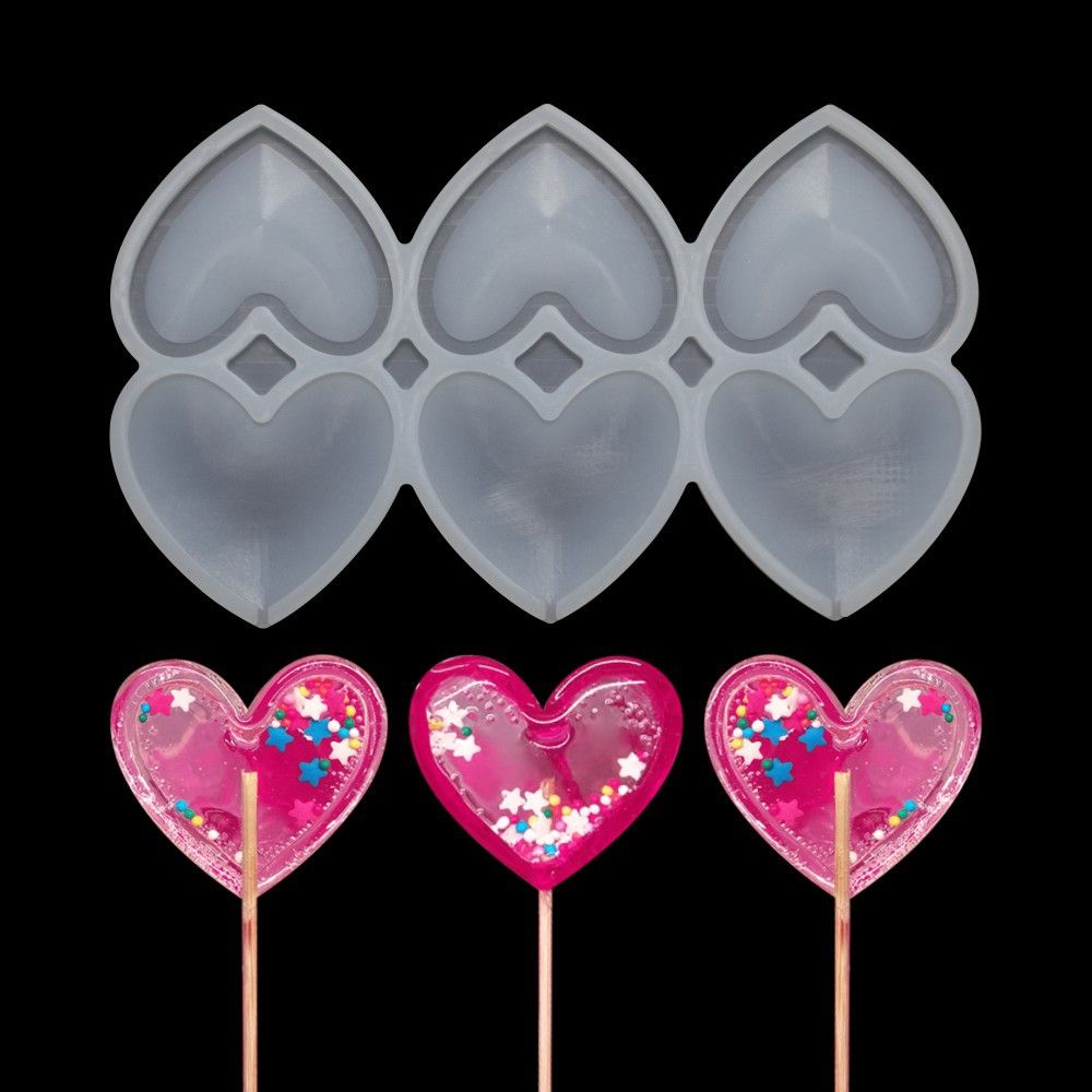 Birthday Star/Round/Heart Shape Lollipop Mold Silicone Cake Moulds Baking Accessories Cake Decorating Tool Candy Mold