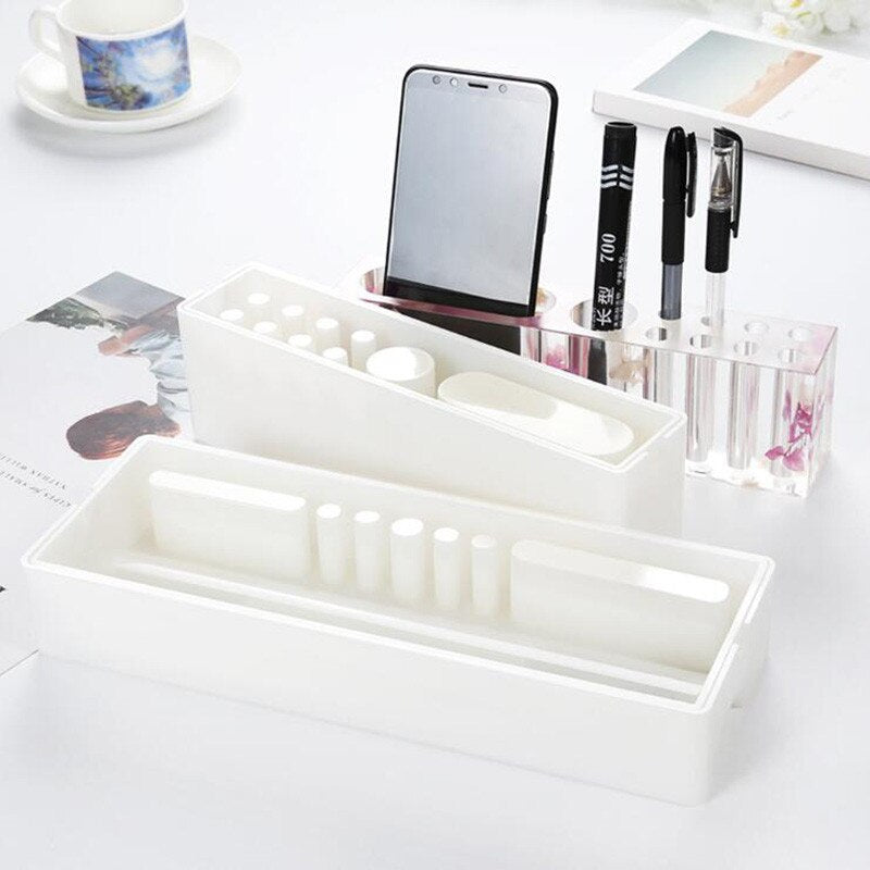 Creative Pen holder Silicone Concrete Molds Pen Container Holder Plaster Mould Desk Decor Cement Clay Mold Resin mold