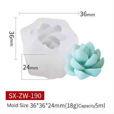 Cake Soft Candy Chocolate Silicone Mold Succulent Plants DIY Handmade Soap Making Scented Candle Mold 3D Resin Art Tools