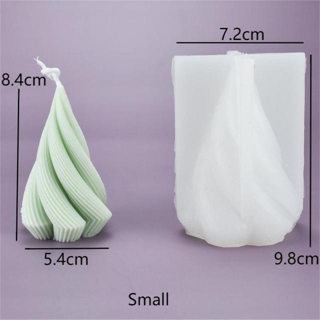 3D Rotating Cone Irregular candle Silicone Mold Handmade Aromatherapy Plaster Soap Silicone Mould DIY Home Decoration Tools