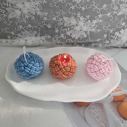 Screw Ball Scented Candle Mold Geometric Candle Mould DIY Handmade Candle Soap Make Wax Dessert Cake Mould Tool Home Decoration