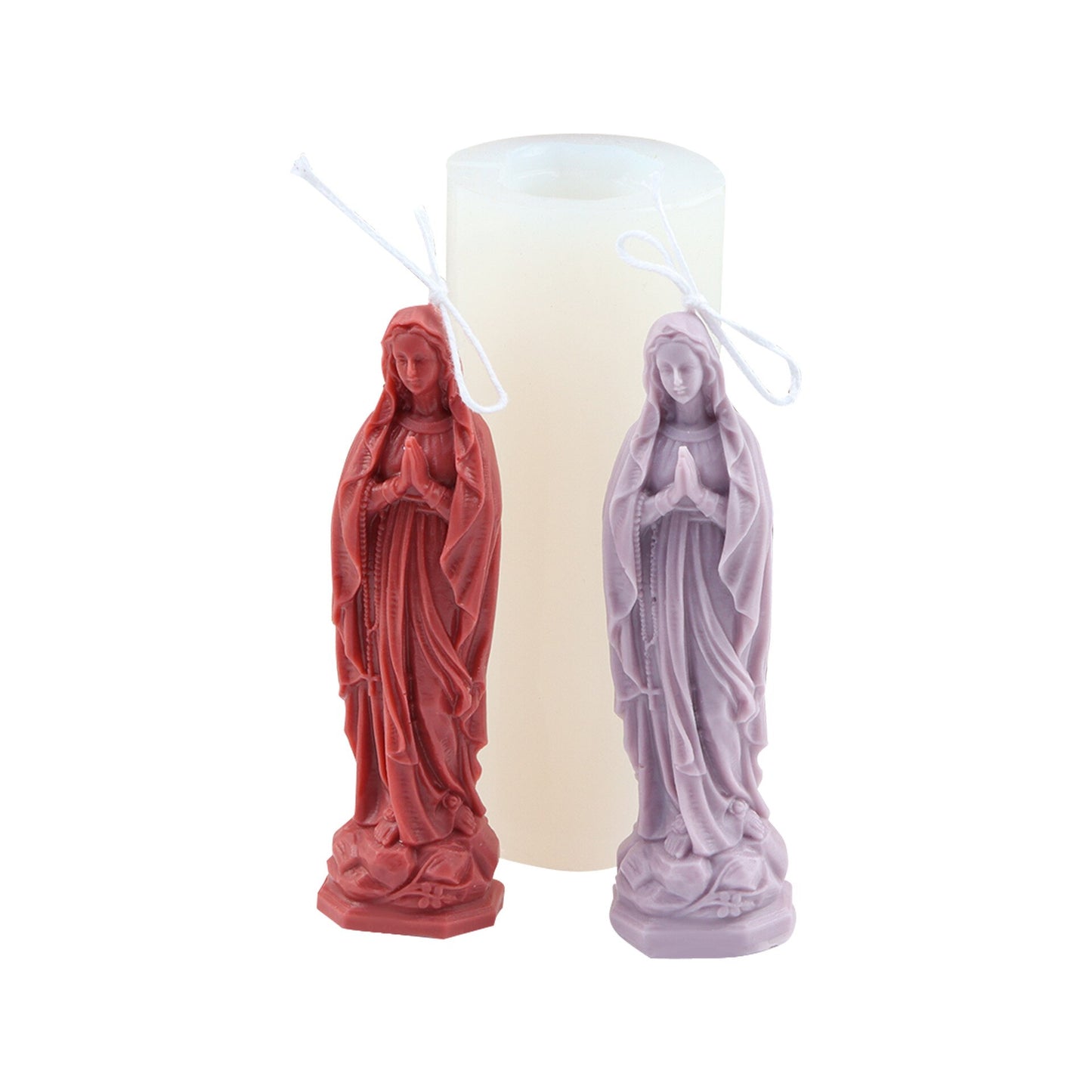 Maria Candle Silicone Mold 3D Holy Virgin Statue Epoxy Resin Silicone Mold Home Decoration Soap Silicone Mold clay molds