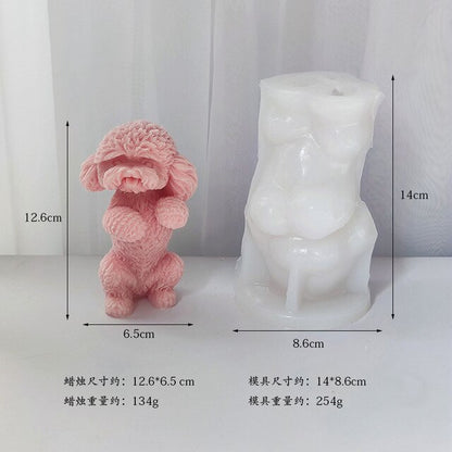Large Dog Candle Mold Animal Teddy Puppies Soy Wax Silicone Mould Puppy Dog Lover Home Decor Christmas Gift Craft Supplies