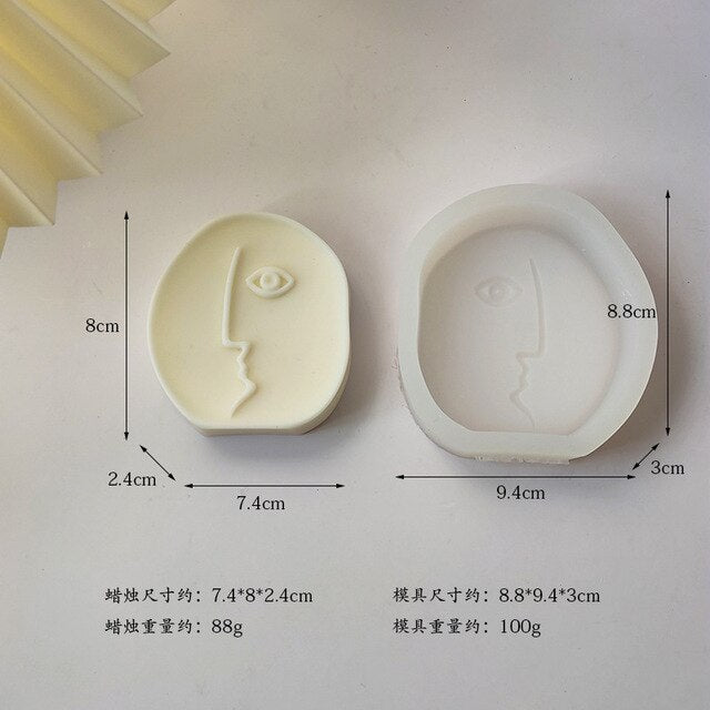 DIY Modern Creative Ceramic Human Face Expression Manual Candle Silicone Mold Aromatherapy Gypsum Decoration Resin Mold