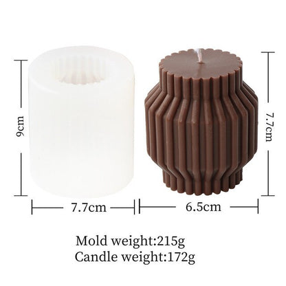Striped Geometry Candle Silicone Mold for Handmade Chocolate Decoration Gypsum Aromatherapy Soap Resin Candle Silicone Mould