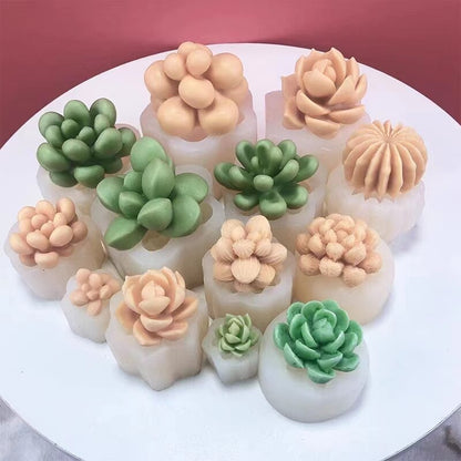 Cake Soft Candy Chocolate Silicone Mold Succulent Plants DIY Handmade Soap Making Scented Candle Mold 3D Resin Art Tools