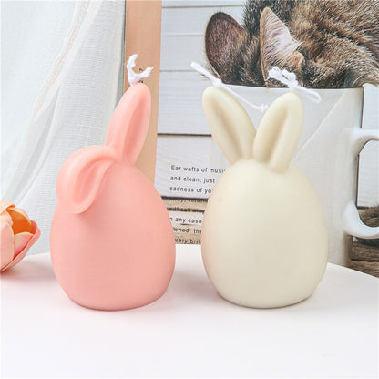3D Egg Bunny Silicone Candle Mold Faceless Rabbit Head Aromatherapy Soap Plaster Resin Mould Candle Making Supplies Home Decor
