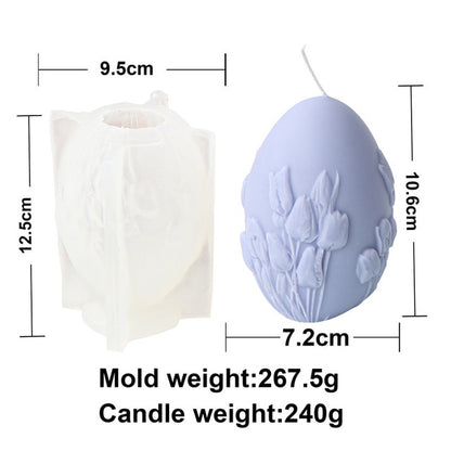 Carved Egg Silicone Candle Mold for DIY Aromatherapy Candle Plaster Ornaments Soap Epoxy Resin Mould Handicrafts Making Tool