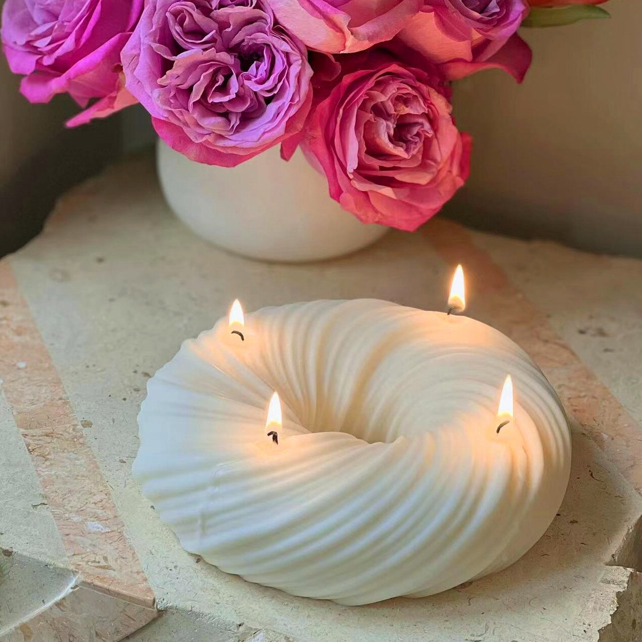 Large Rotating Wave Candle Silicone Mold Donut Knot Geometry Candle Silicone Mold Home decor gifts clay molds PC Mold