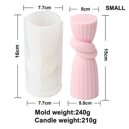 Knot Stripe Cylindrical Candle Silicone Mold New Knot Stripe thick mold DIY Geometric Shaped Spire silicone Mold home decor