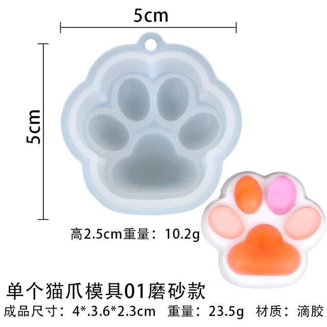 Mini Cat Paw Pendant Silicone Mold Keychain Pendants Epoxy Resin Molds for DIY Epoxy Resin Crafting Mould Jewelry Making Crasfs