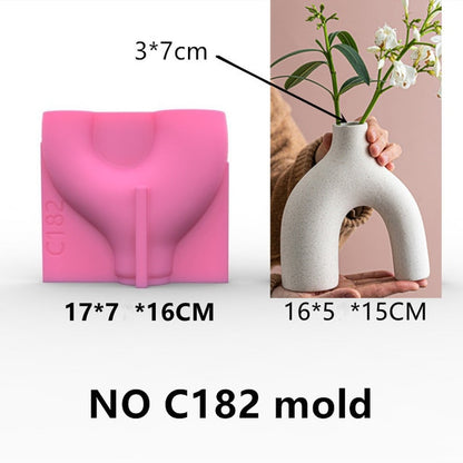 New Household Vase Shape Succulent Flower Pot Ashtray Pen Holder Silicone Mold Scented Molds For Gypsum and Concrete Stone Carve