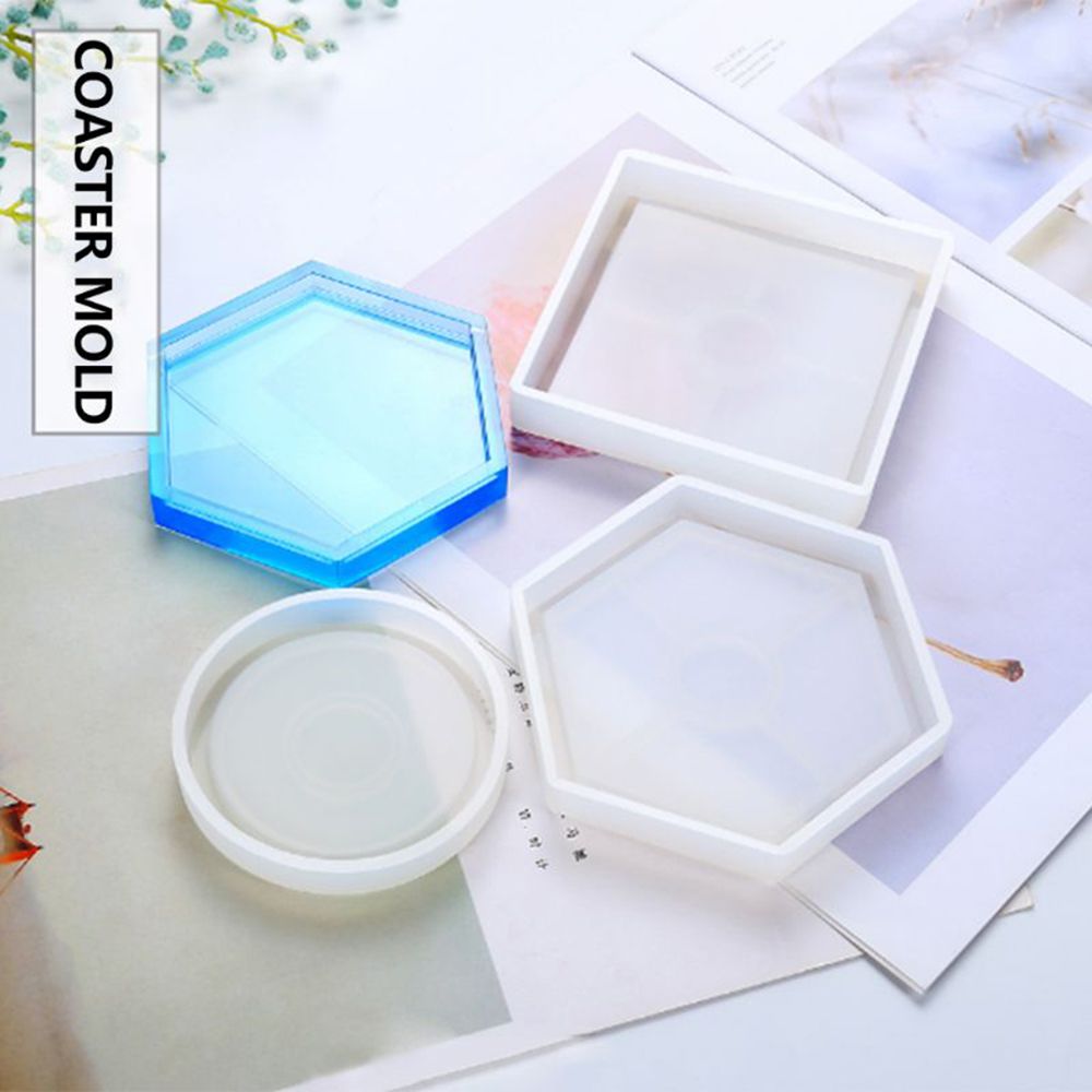 Polygon Base Materials Craft Handmade Silicone Molds Teacup Mat Mold Epoxy Crystal Glue Dropping Tool