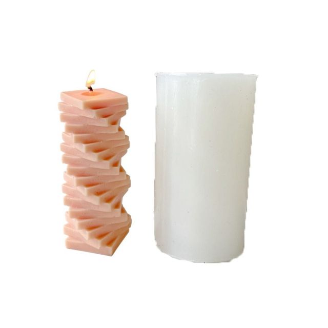 Resin Clay Tools Wedding Supplies DIY Craft 3D Art Wax Mold Silicone Mould Soap Making Spiral Square Column Candle Mold