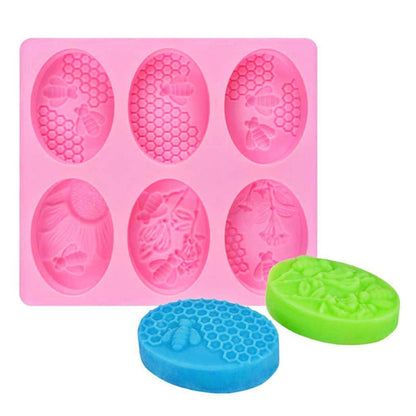 Wedding Supplies Clay Tools Bee Oval Honeycomb DIY Craft Silicone Cake Resin Molds Soap Mold 3D Art Wax Mold