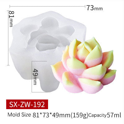 Cake Soft Candy Chocolate Silicone Mold Succulent Plants DIY Handmade Soap Making Scented Candle Mold 3D Resin Art Tools