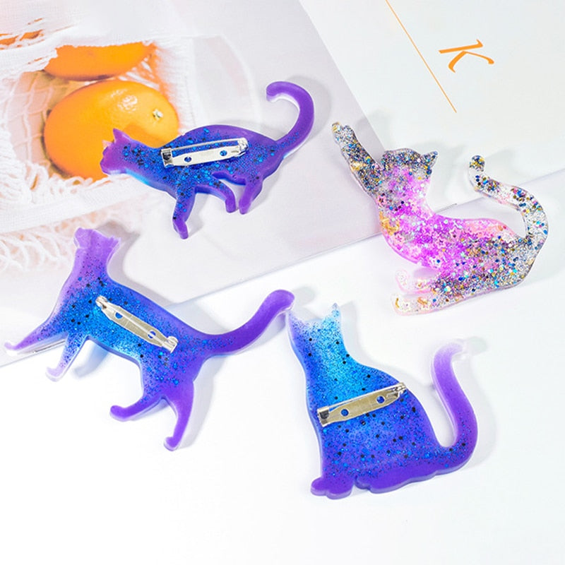 Cat Brooch Crystal UV Resin Mould Jewelry Silicone Mold DIY Intersperse Decorate Making Mold Craft Making Accessory Casting Tool
