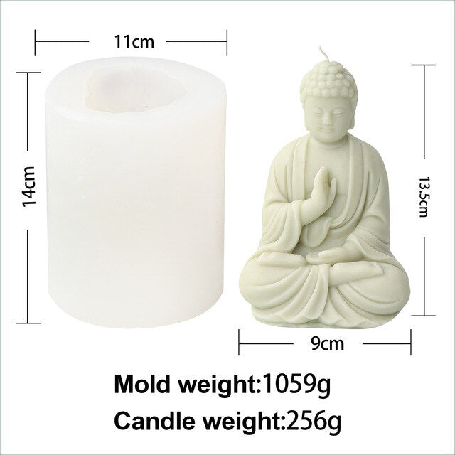 Large 3D Maitreya Buddha Candle Silicone Mold Buddha Statue Sculpture Concrete Gypsum Silicone Mold Home Decoration clay molds