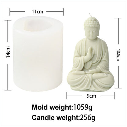 Large 3D Maitreya Buddha Candle Silicone Mold Buddha Statue Sculpture Concrete Gypsum Silicone Mold Home Decoration clay molds