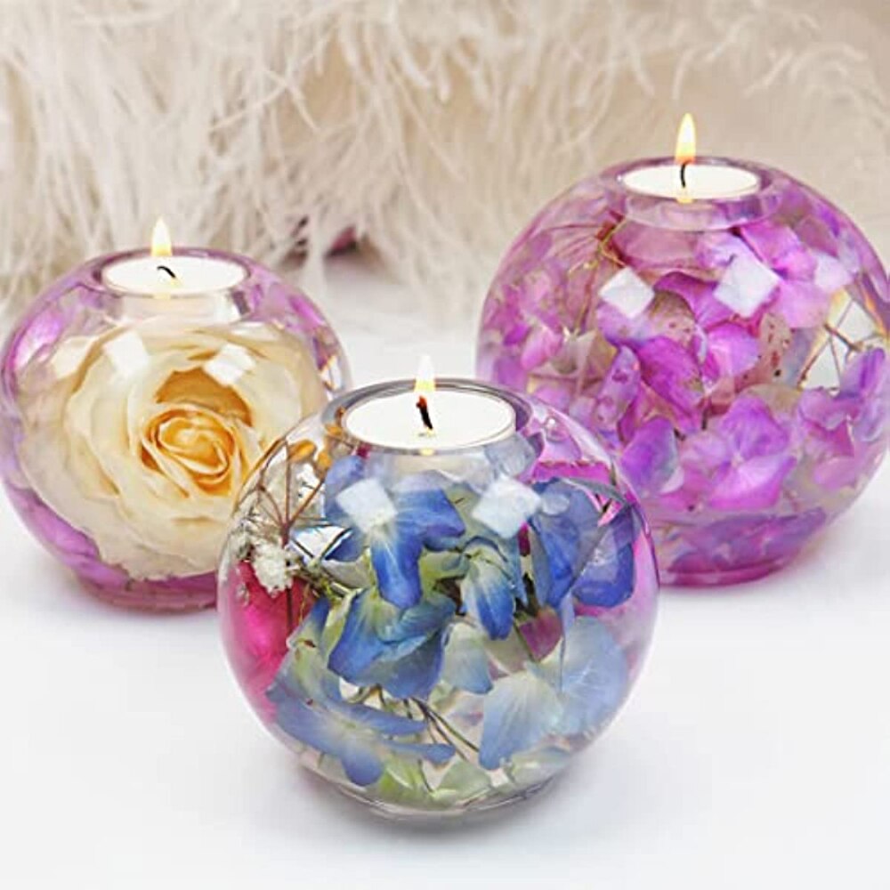 Round Ball-Shape Candle Holder Silicone Mold DIY Handicrafts Tealight Candlesticks Epoxy Resin Molds Wedding Home Decoration