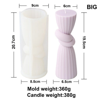 Knot Stripe Cylindrical Candle Silicone Mold New Knot Stripe thick mold DIY Geometric Shaped Spire silicone Mold home decor