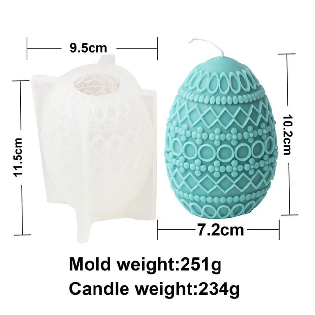 Carved Egg Silicone Candle Mold for DIY Aromatherapy Candle Plaster Ornaments Soap Epoxy Resin Mould Handicrafts Making Tool