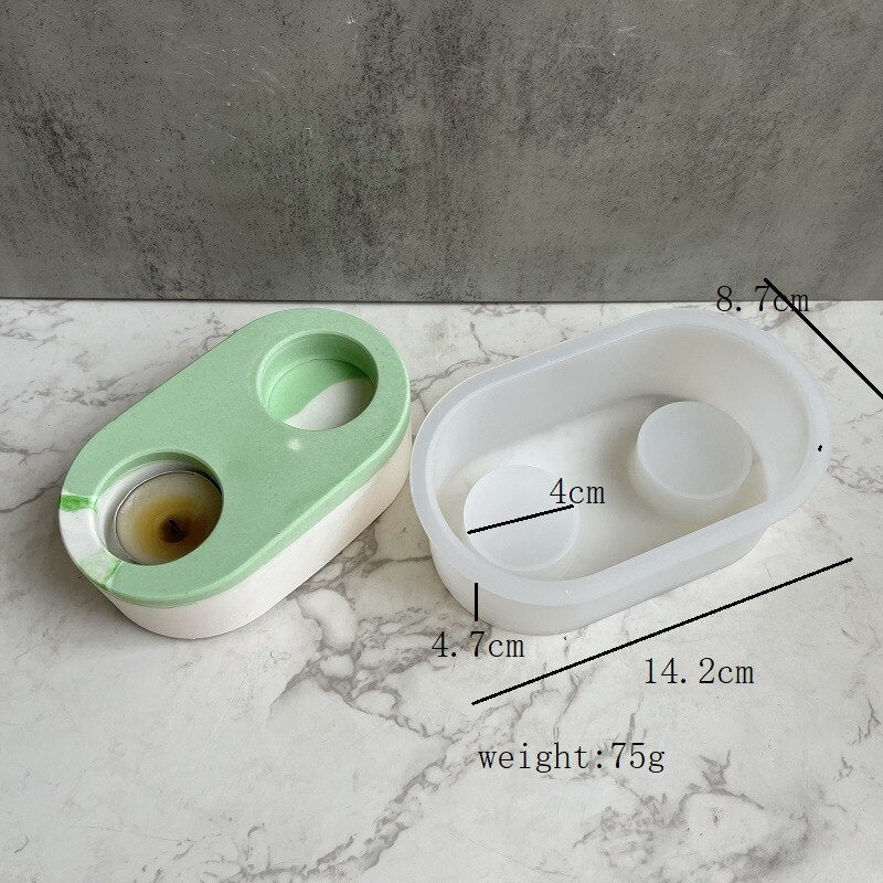 DIY Candlestick Resin Silicone Mold Concrete Candle Moon Heart Oval Rectangle Candle Stand Mold Gypsum Epoxy Resin Mold Ornament