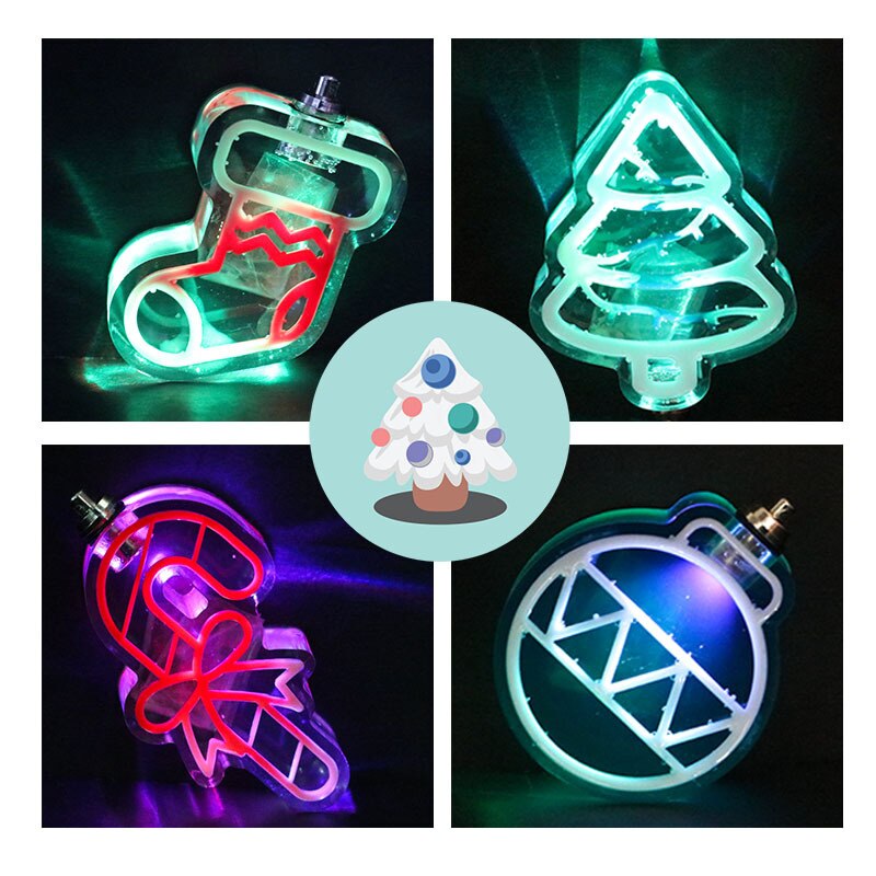 Christmas Decor LightSign Candle Mold DIY Scented Candle Resin Plaster Silicone Mould Snowflake Tree Craft Mold Home Decoration