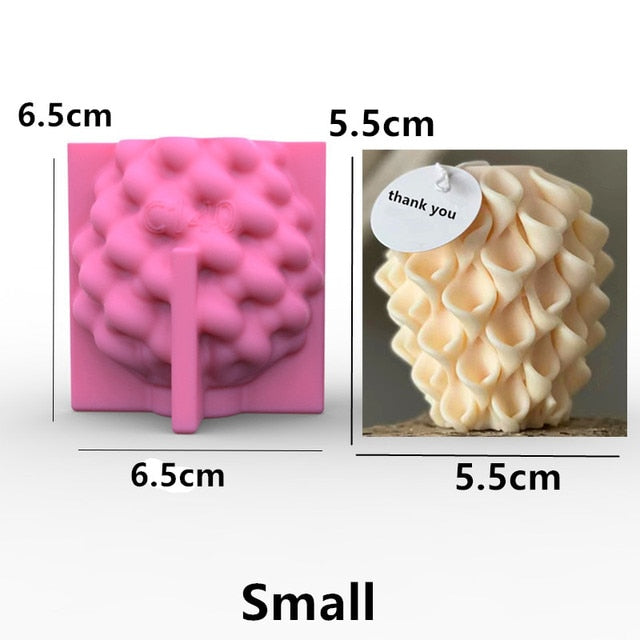 3D Several Wave Rotating Ball Silicone Candle Mold Geometric Irregular Art Ball Column Gypsum Epoxy Resin Ornament Silicon Molds