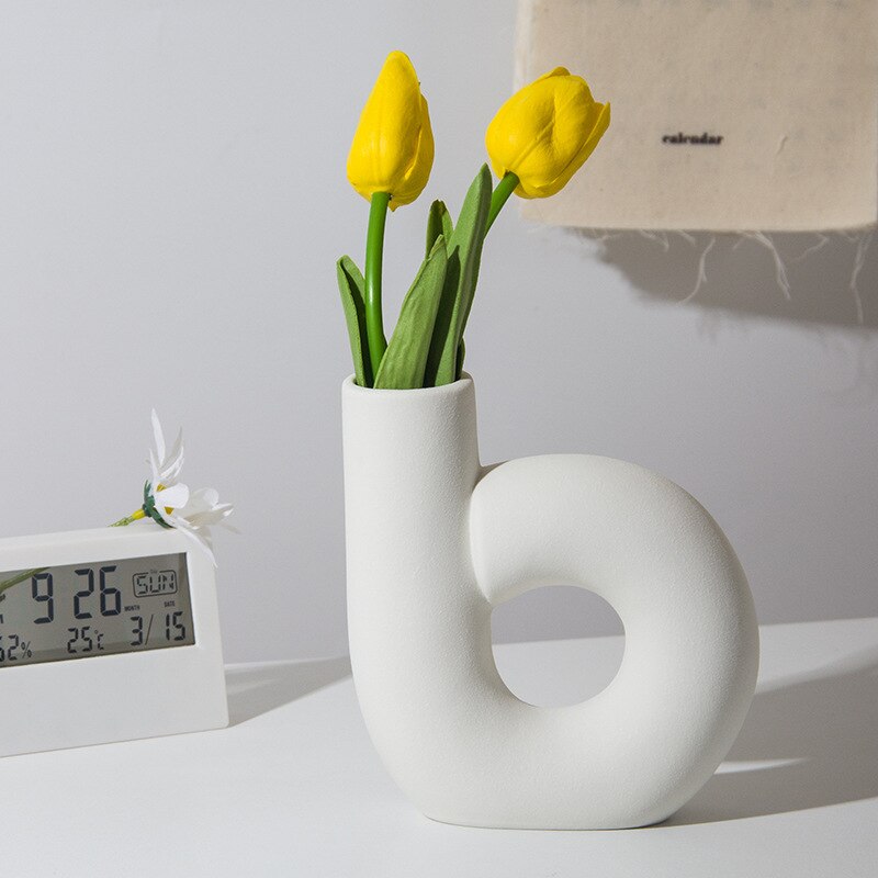 Large Abstract Nordic letter shaped vase epoxy resin silicone mold Irregular Tube Vase Concrete Cement Gypsum Silicone Mold
