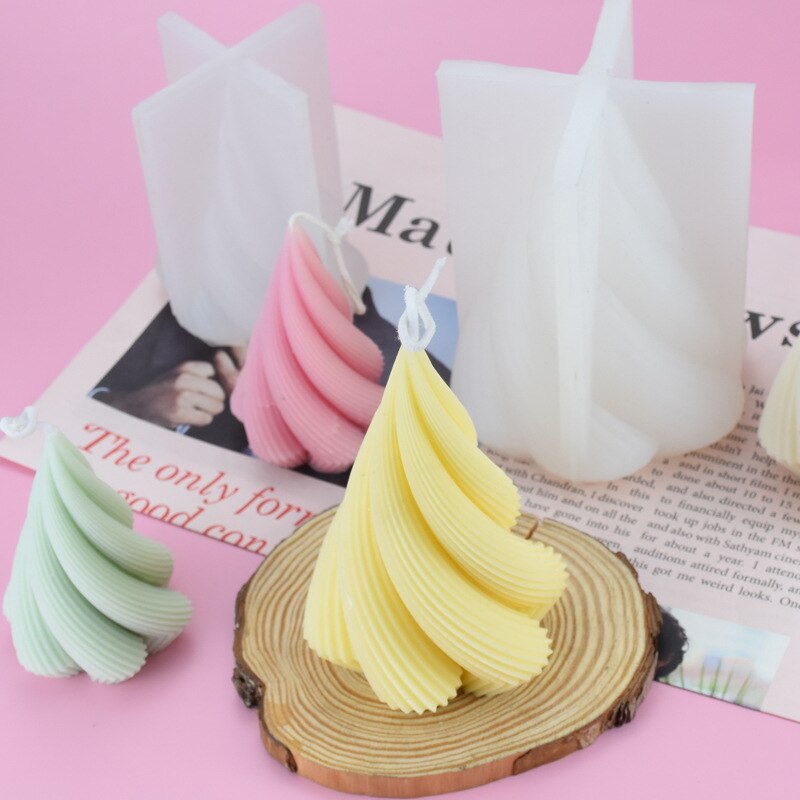 3D Rotating Cone Irregular candle Silicone Mold Handmade Aromatherapy Plaster Soap Silicone Mould DIY Home Decoration Tools