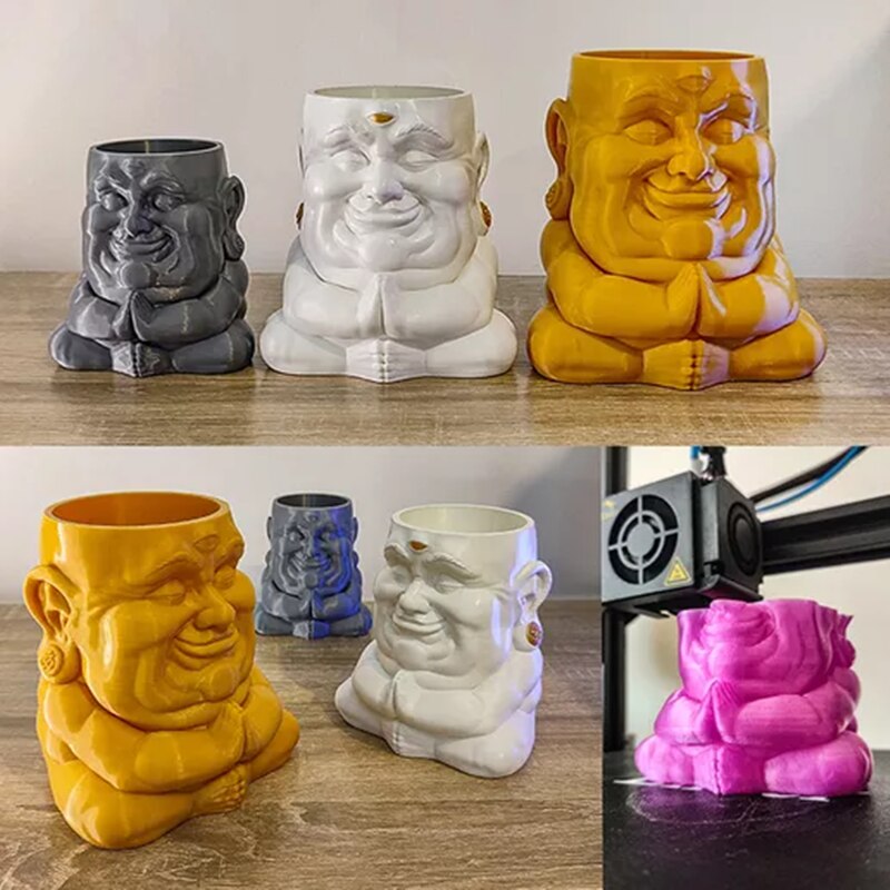 3D Buddhist flowerpot silicone mold Buddha flower pot gypsum mold flowerpot vase concrete pen holder Succulent plants Pot