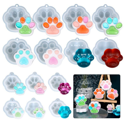 Mini Cat Paw Pendant Silicone Mold Keychain Pendants Epoxy Resin Molds for DIY Epoxy Resin Crafting Mould Jewelry Making Crasfs