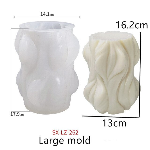 New Tree Root Silicone Candle Mold Geometric Wave Rotating Scented Mould Set Columnar Bakery Pastry Resin Plaster Mold