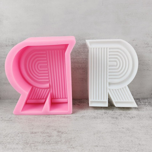 R Shape Letter Candle Silicone Mold Creativity R Home Decoration Resin Silicone Mold Concrete Cement Gypsum Silicone Mold