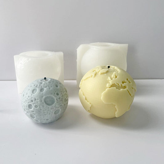 Concrete Globe Silicone Mold Cement Handmade 3D Earth Globe Form for candles Home Decoration Gypsum Candle Silicone Mold
