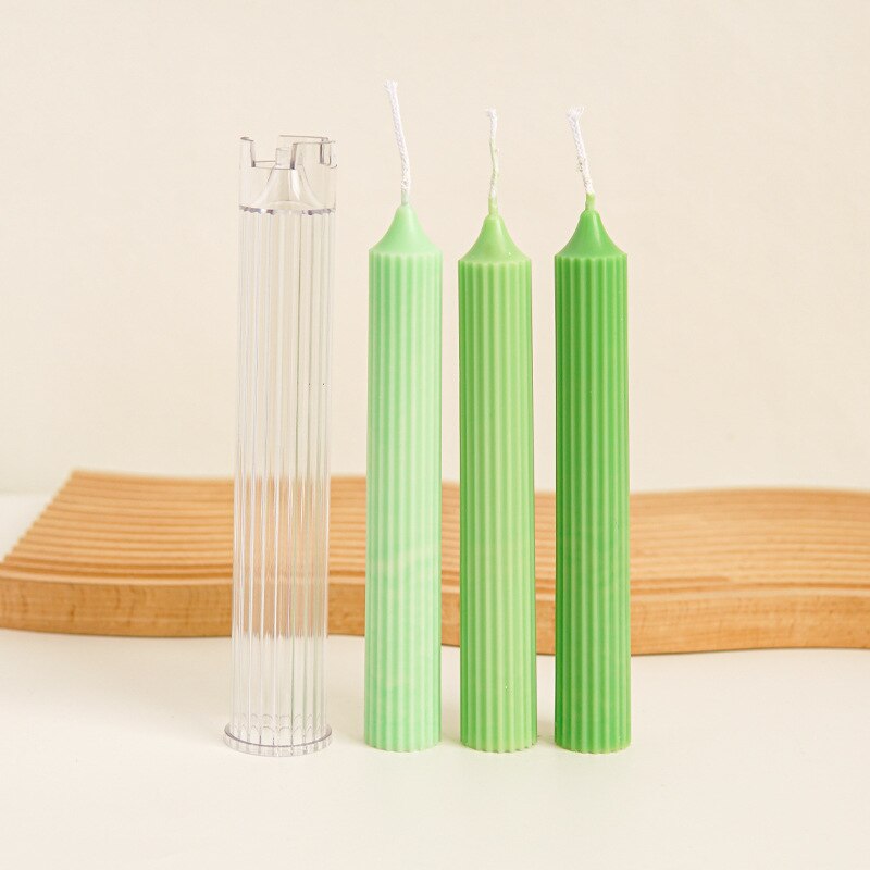 Rack cylindrical candle acrylic mold church spire rod fine stripe fine tooth plastic mold aromatherapy candle DIY clay mold