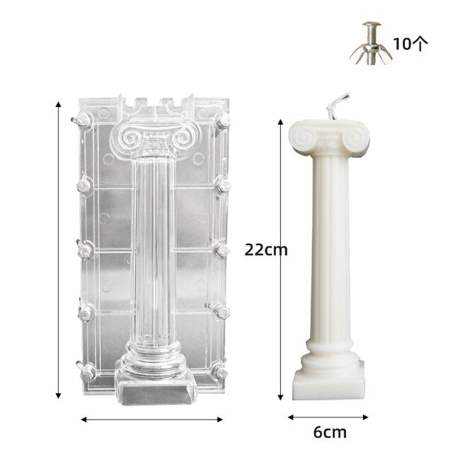 Large Medusa Bust Candle silicone Mold Geometry Acrylic Candle Mold European Style Roman Column Candle Mould Plastic Mold