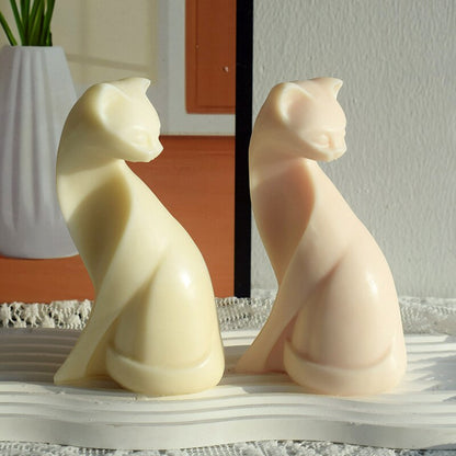Large 15cm Cat Candle Mold Squatting Cat Shaped Gypsum Candle Silicone Mold Household Decor DIY Aromatic Candle Mold clay mold