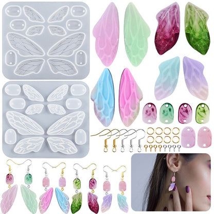 Butterfly-Wing Earrings Pendant Epoxy Silicone Mold DIY Butterfly-Shape Key Chain Pendants Resin Mold Jewelry Crafts Making