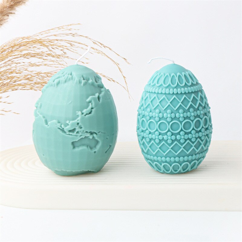 Carved Egg Silicone Candle Mold for DIY Aromatherapy Candle Plaster Ornaments Soap Epoxy Resin Mould Handicrafts Making Tool