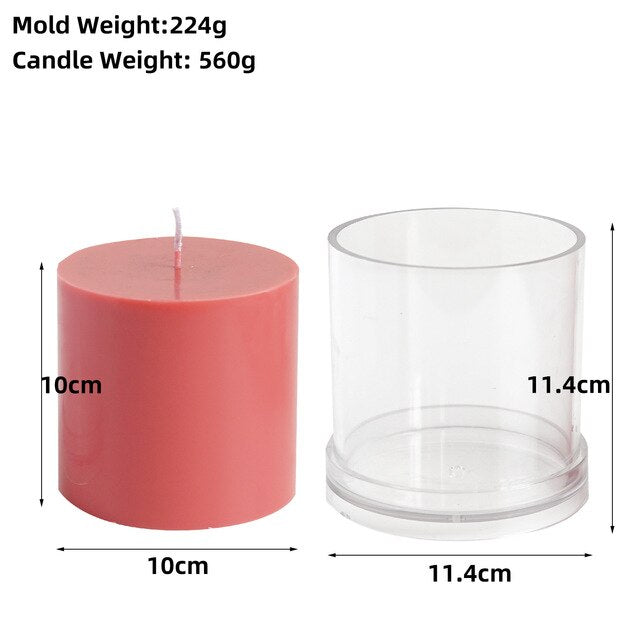 Various 3D Cylindrical Candle Mould Plastics Diy Candle Making Supplies Molds Forms for Candles Mold Jars Moulds acrylic mold