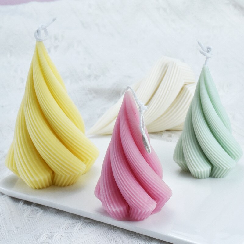 3D Rotating Cone Irregular candle Silicone Mold Handmade Aromatherapy Plaster Soap Silicone Mould DIY Home Decoration Tools