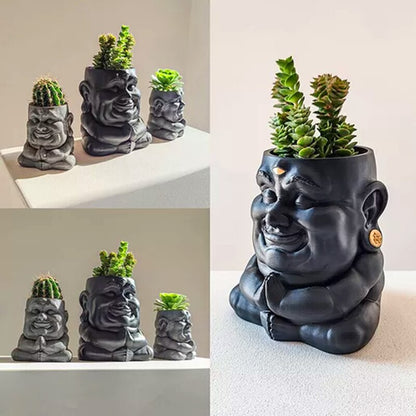 3D Buddhist flowerpot silicone mold Buddha flower pot gypsum mold flowerpot vase concrete pen holder Succulent plants Pot